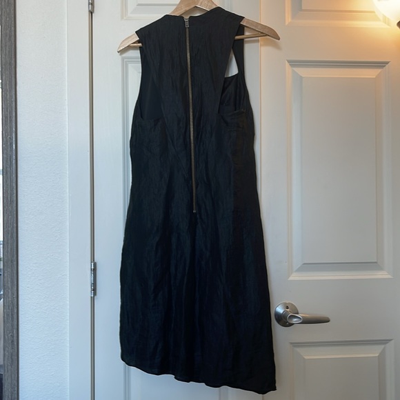 Black linen helmet‎ lang dress size 8 - Picture 3 of 3